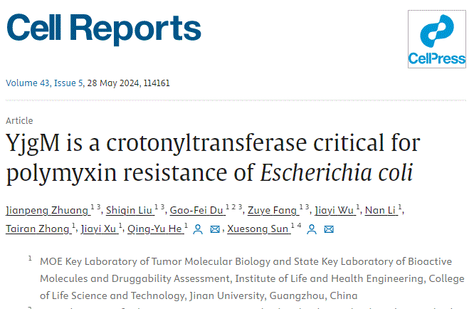 我院孫雪松/何慶瑜團隊在Cell reports和Journal of Hazardous Materials發文揭示細菌耐藥性調控和傳播新機制